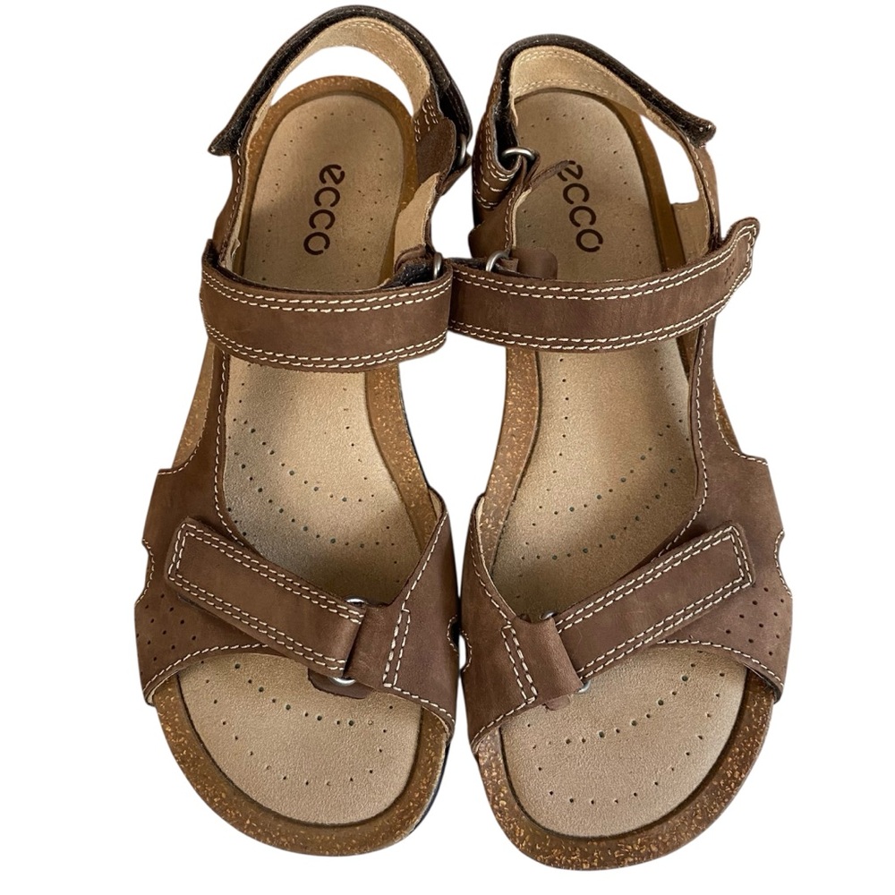 ECCO Passion Cork Strappy Sandals | Soft Brown Leather |    Size 9-9.5 EU 40